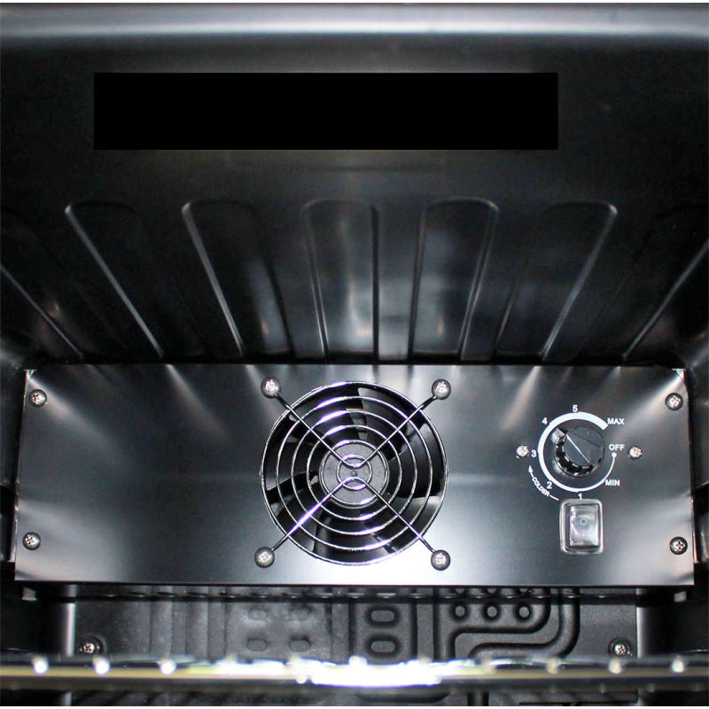 Bar Fridge | 2 Door Alfresco | Schmick SC70 close up view of cooling fan and temperature controls